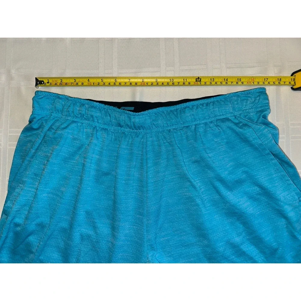 Nike Shorts Mens XXL Blue Dri-FIT Training Athletic Heathered Knit Pockets 8in